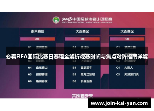 必看FIFA国际比赛日赛程全解析观赛时间与焦点对阵指南详解